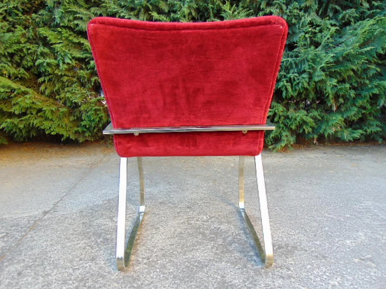 6 Red velvet chairs by Renato Zevi, 1970s 1119660