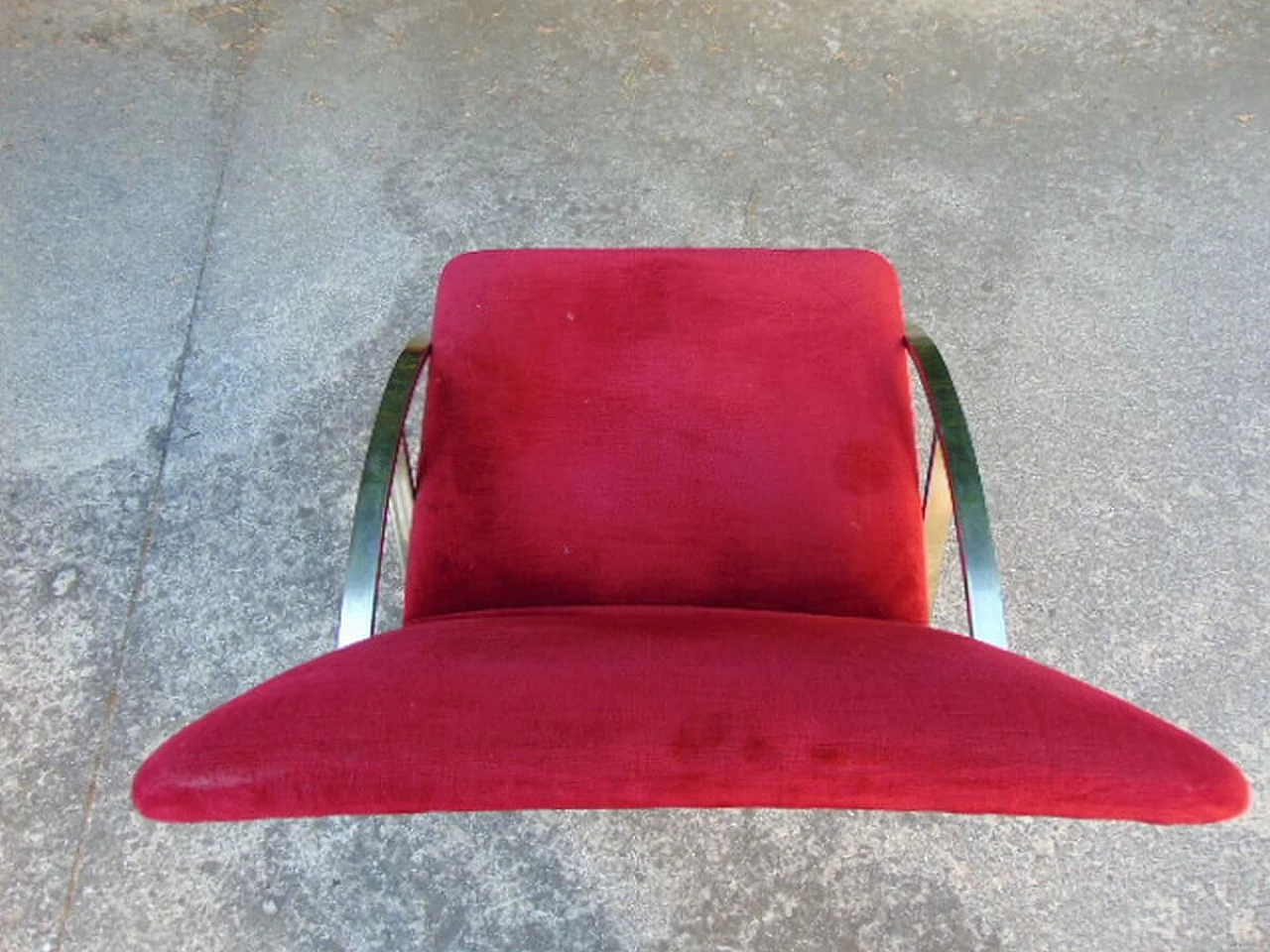 6 Red velvet chairs by Renato Zevi, 1970s 1119661