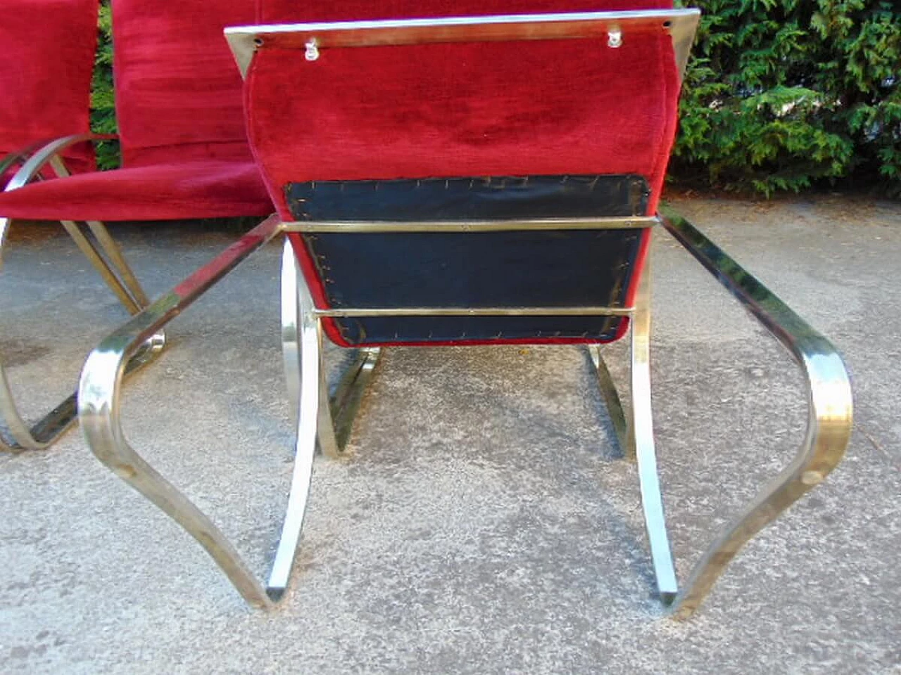 6 Red velvet chairs by Renato Zevi, 1970s 1119662