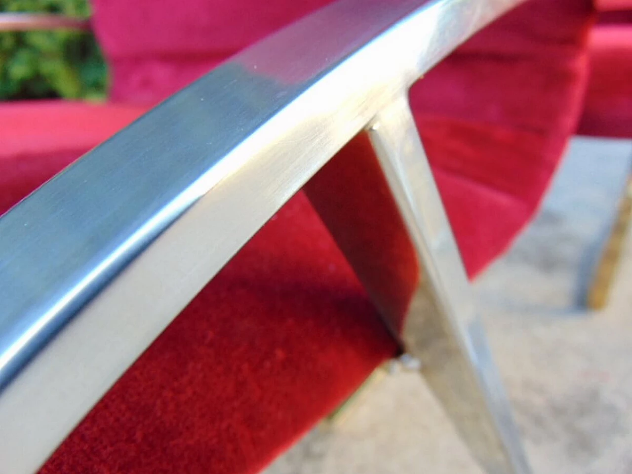 6 Red velvet chairs by Renato Zevi, 1970s 1119665