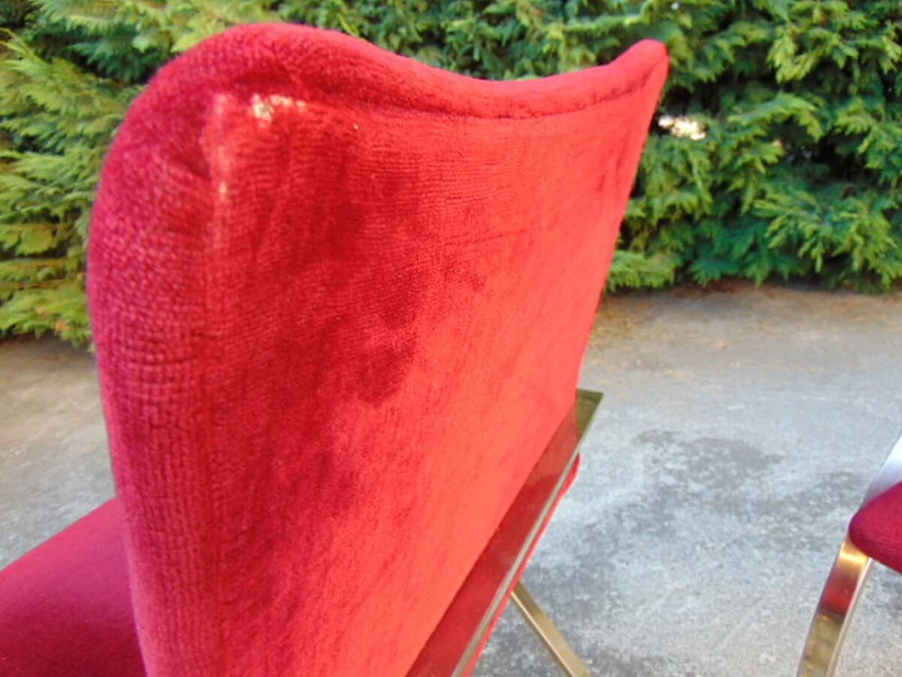 6 Red velvet chairs by Renato Zevi, 1970s 1119666