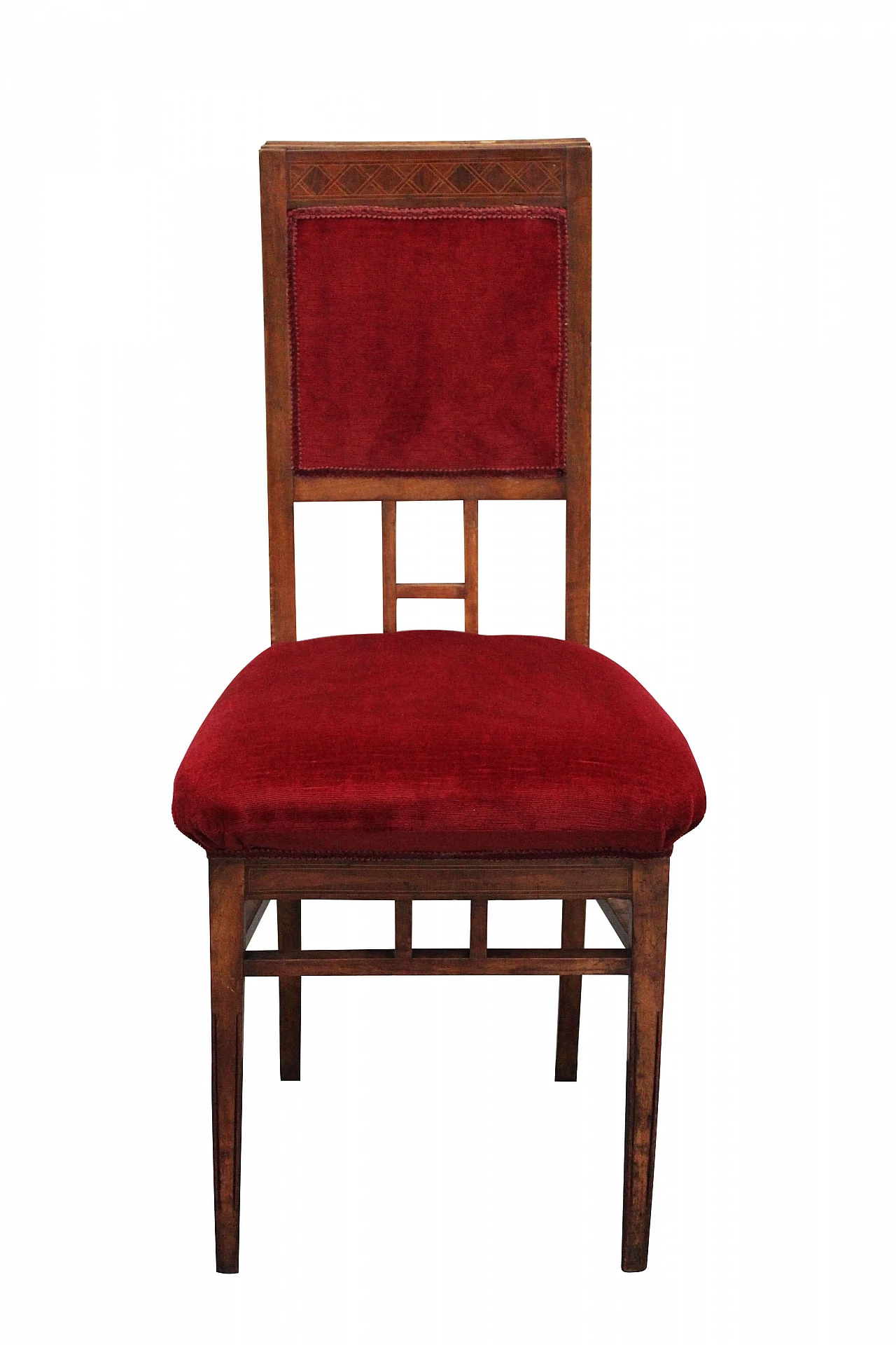 6 Sedie in velluto rosso, anni '20 1119721