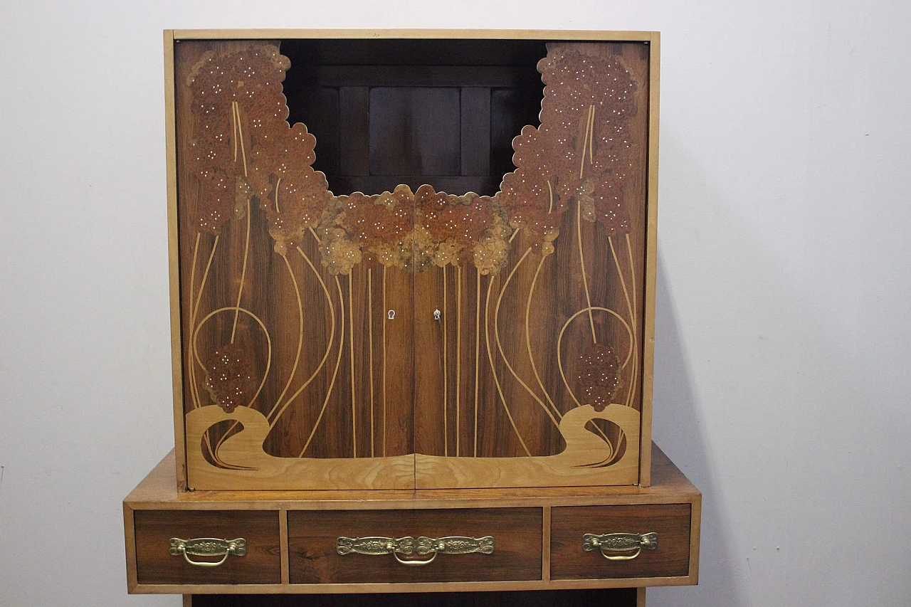 Secretaire in rosewood Art Nouveau style, 1940s 1119959