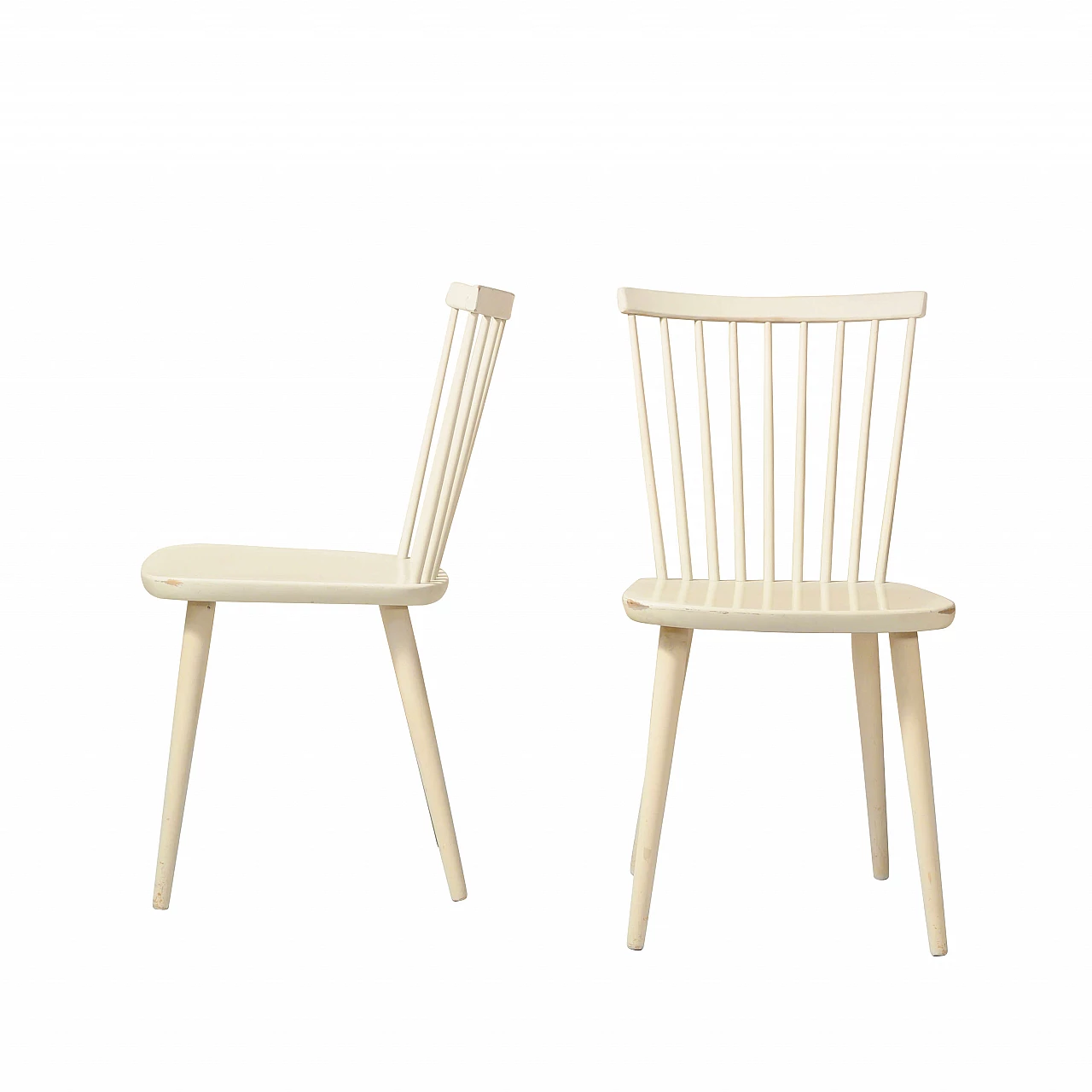 Coppia di sedie bianche in legno Pinnstolar Scandinave 1120194