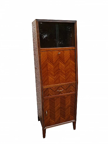 Walnut bar cabinet, 50s