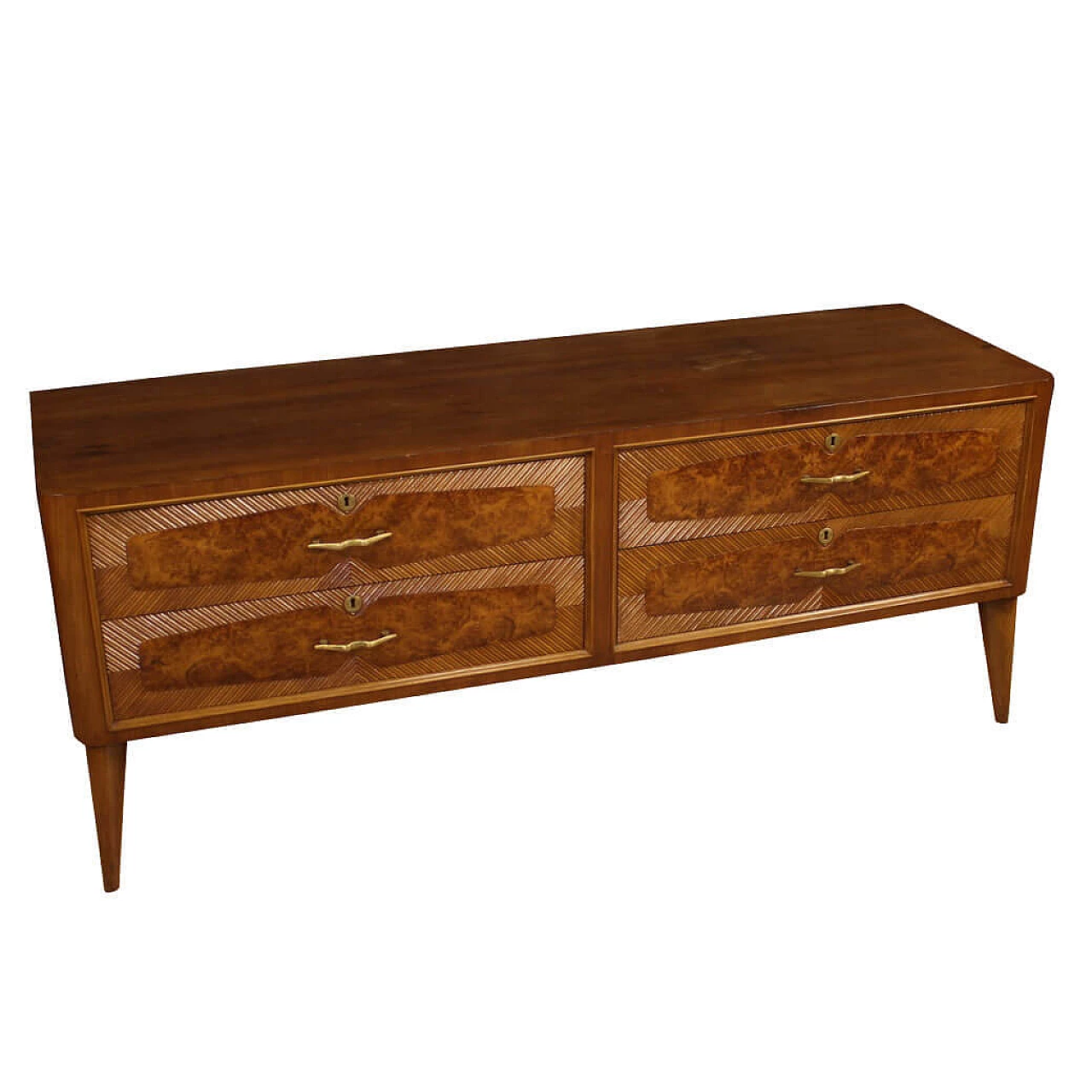 Cassettiera in legno di noce, radica, faggio e legni da frutto 1121032