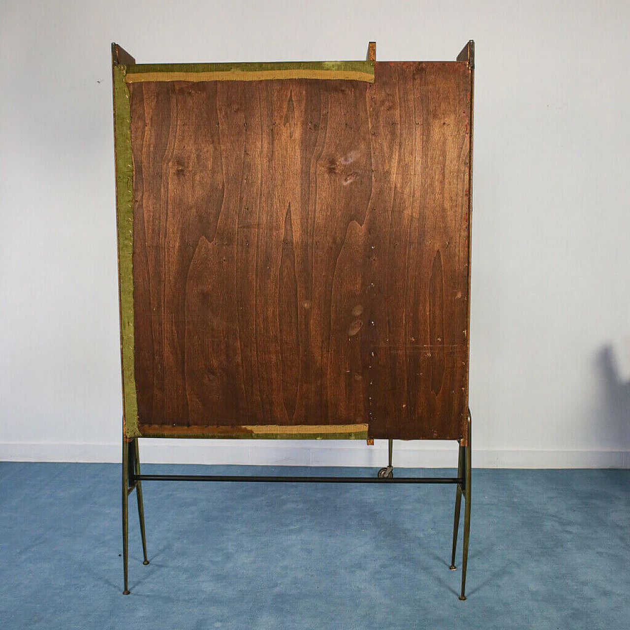 Wood and brass bar cabinet, 1960s 1121098