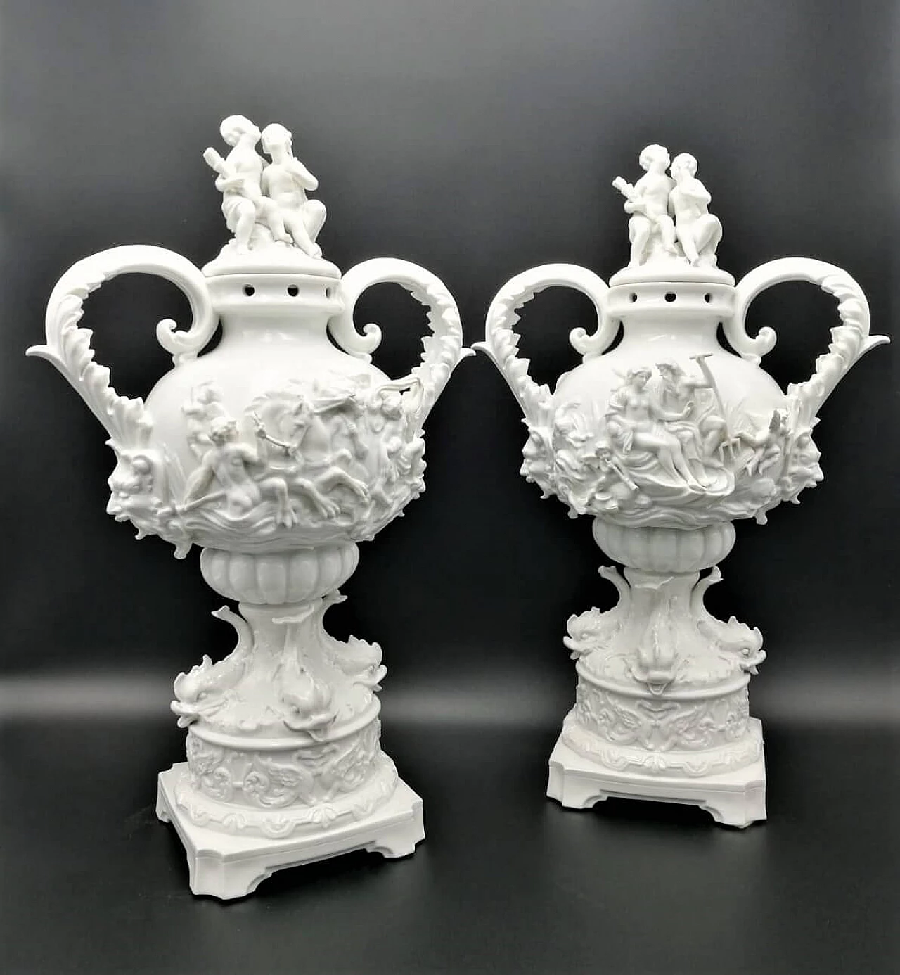 Pair of white porcelain vases, late 19th century 1121272