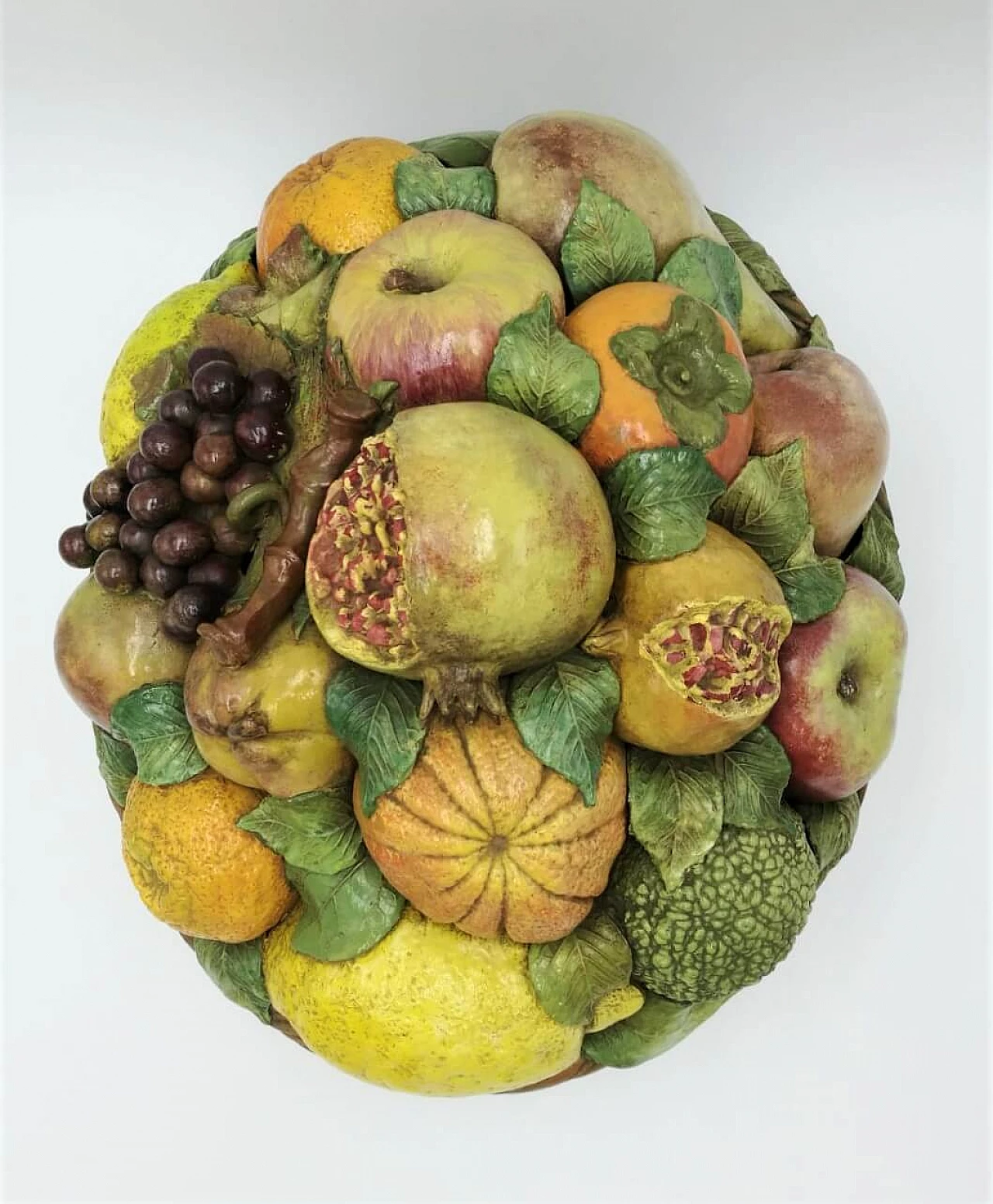 Painted and glazed terracotta fruit basket, Italy, 50s 1121281