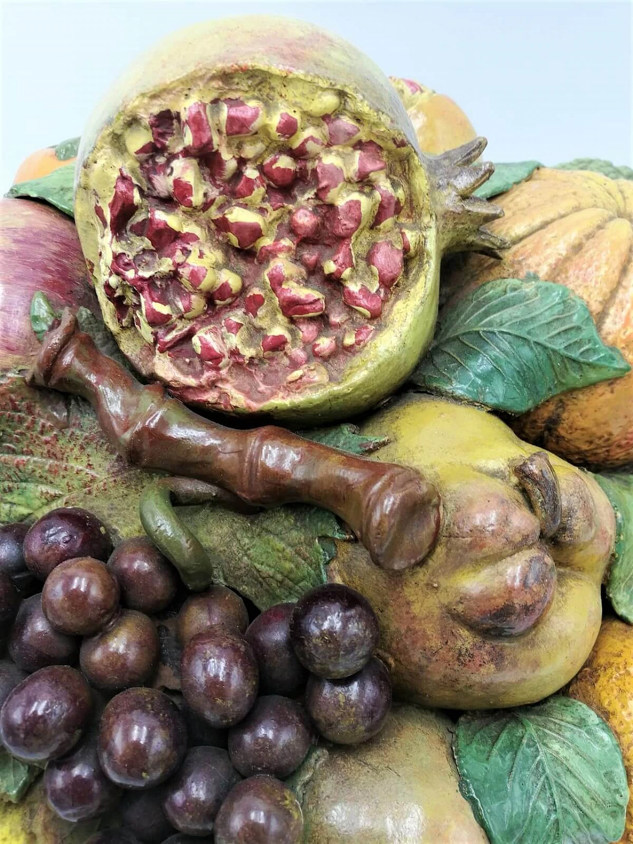 Painted and glazed terracotta fruit basket, Italy, 50s 1121283