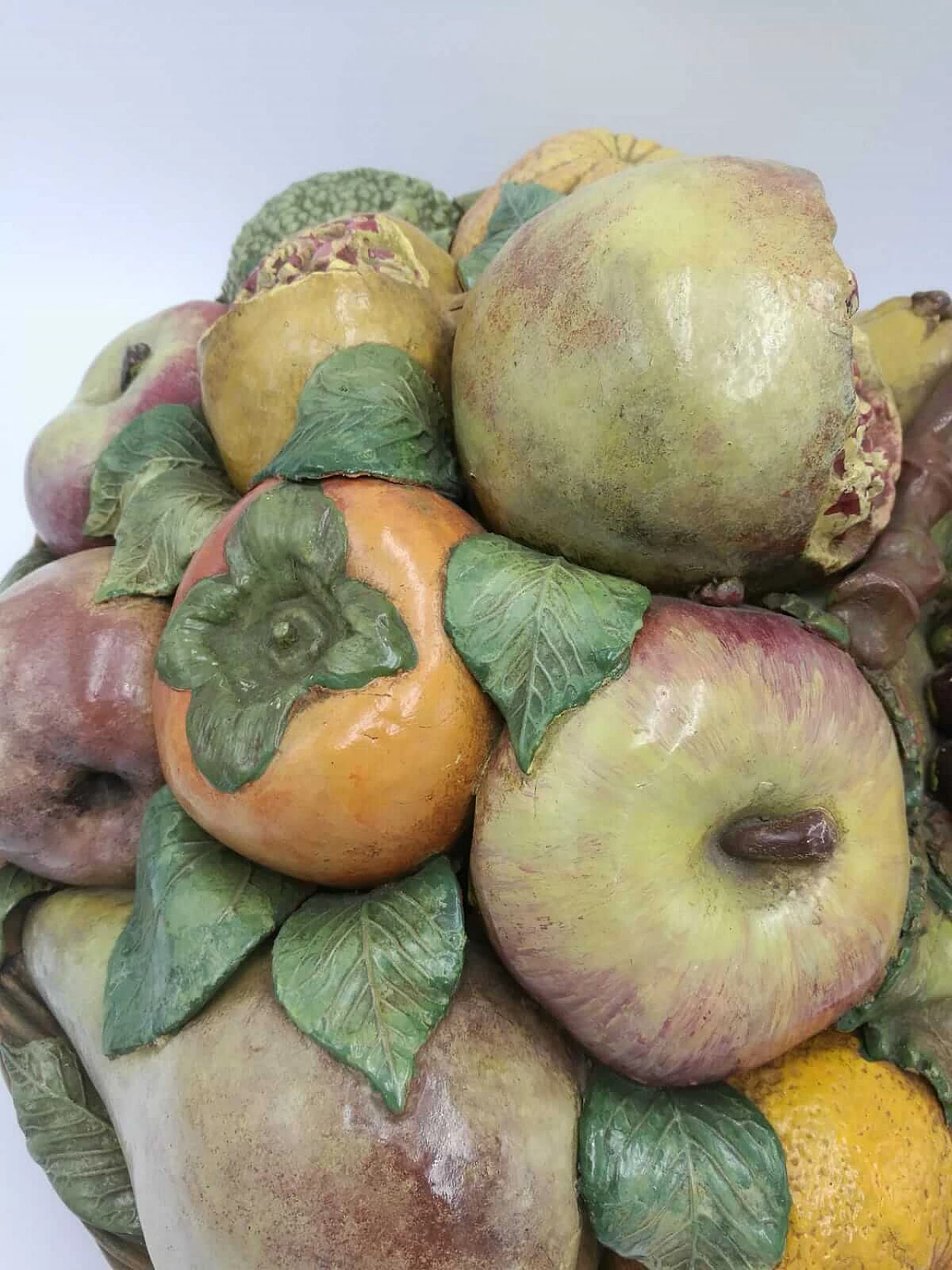 Painted and glazed terracotta fruit basket, Italy, 50s 1121284