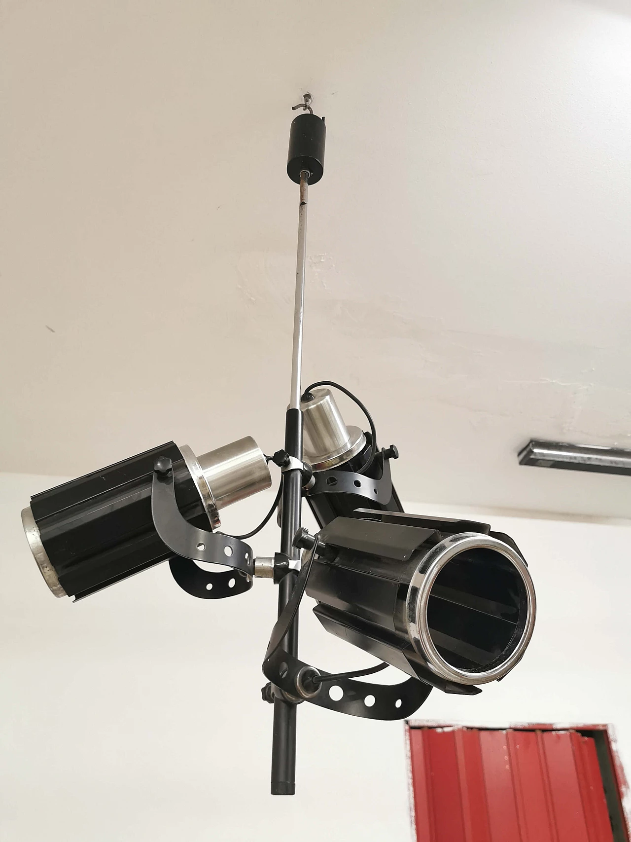 Metal chandelier with spotlights, 1970's 1121486