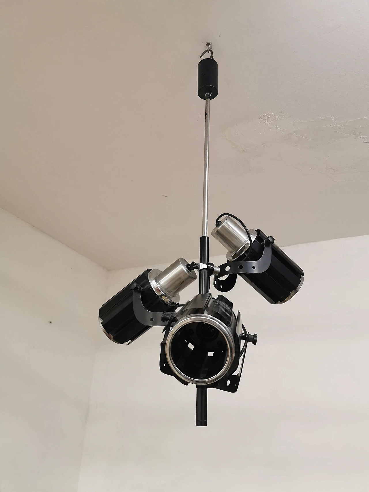 Metal chandelier with spotlights, 1970's 1121490