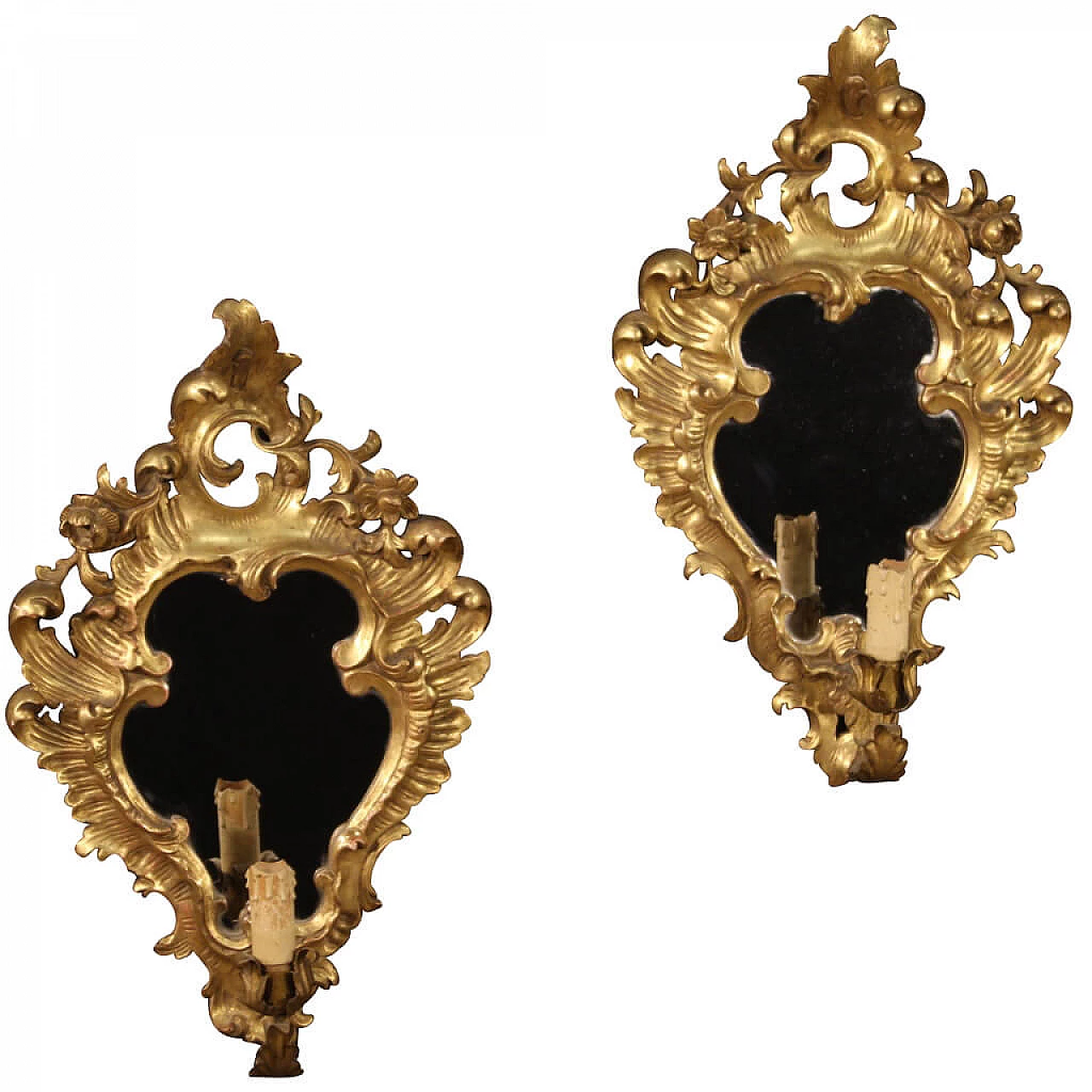 Coppia di specchiere francesi dorate 1121976