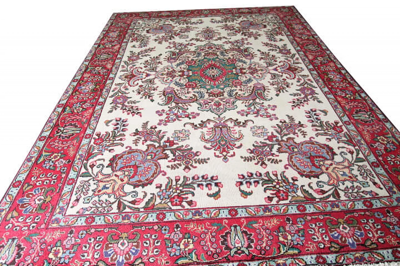 Grande tappeto Persiano manifattura “Tabriz” con disegni floreali e arabeschi 1122296