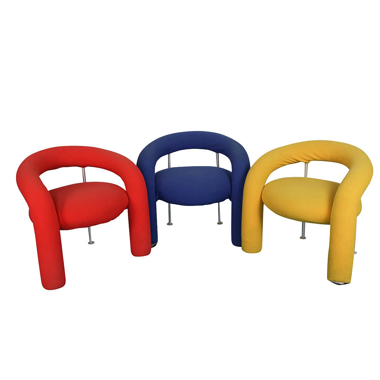 3 Tube armchairs by Albizzate Anna and Carlo Bertoli, 80's 1122301