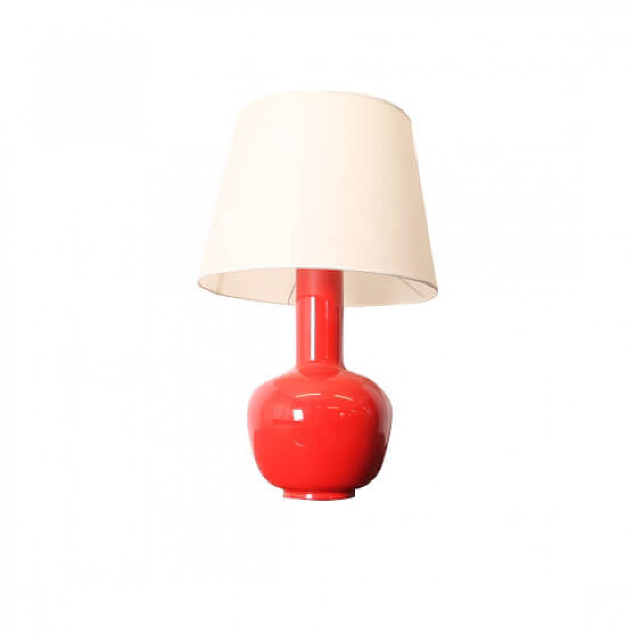 Lampada in ceramica smaltata rossa, anni '60 1122350