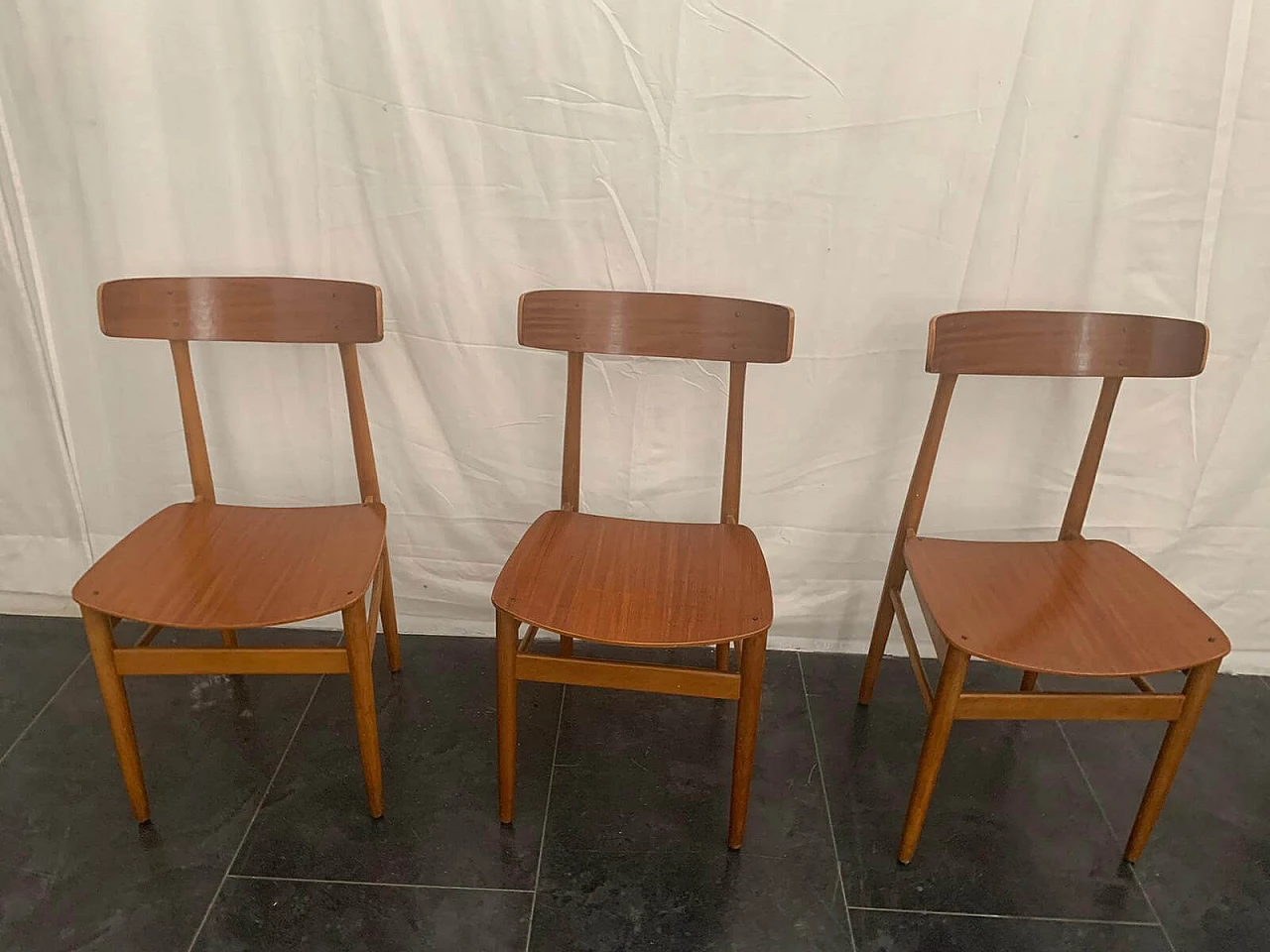 Set di 3 sedie da pranzo, anni '60 1123894