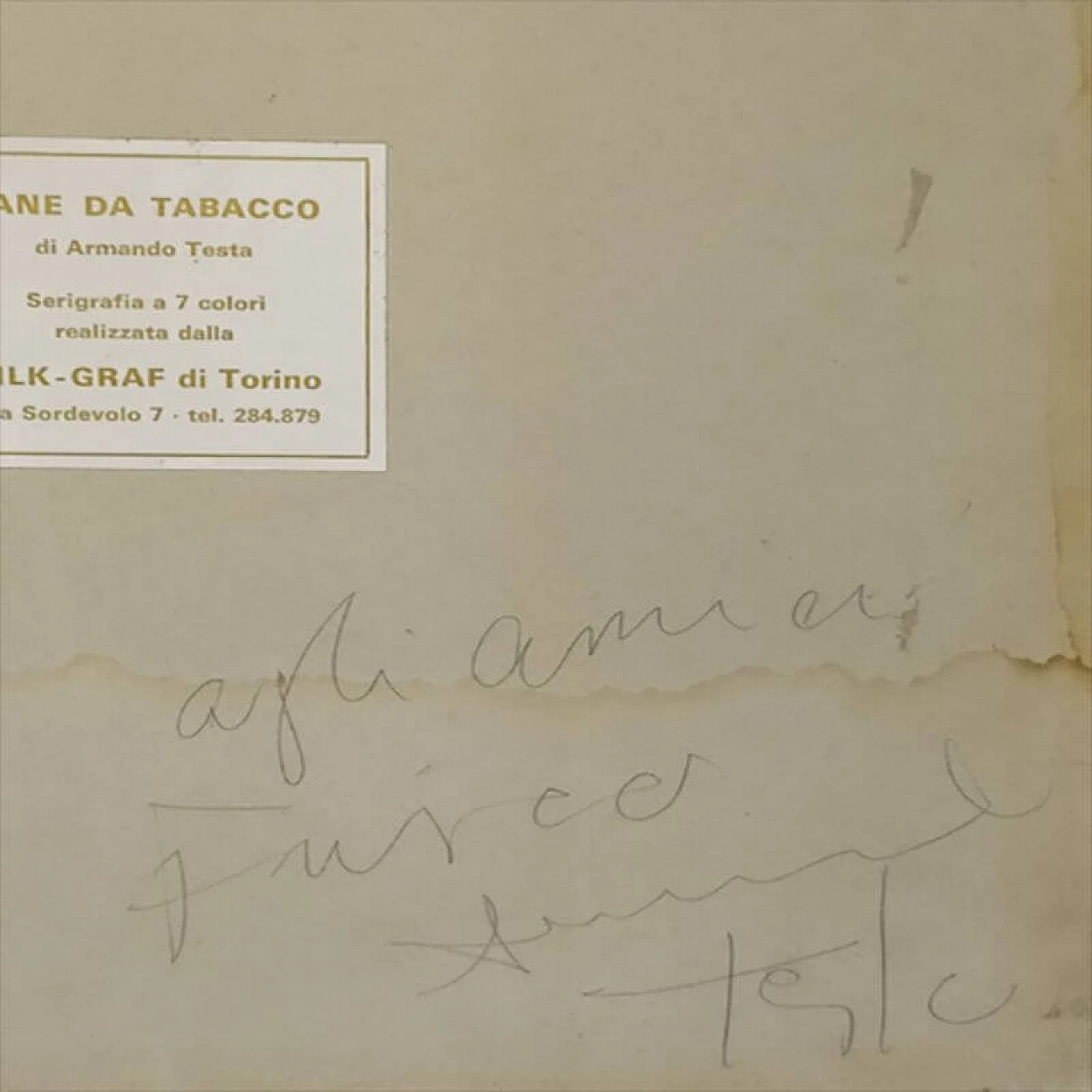 Serigraphy Cane da Tabacco by Armando Testa, 1970s 1123951
