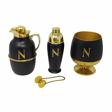 Brass Cocktail Set designed by Aldo Tura for Napoleon Cognac, Italy, 60s