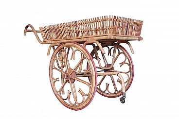 Carrello bar in bamboo, anni '60