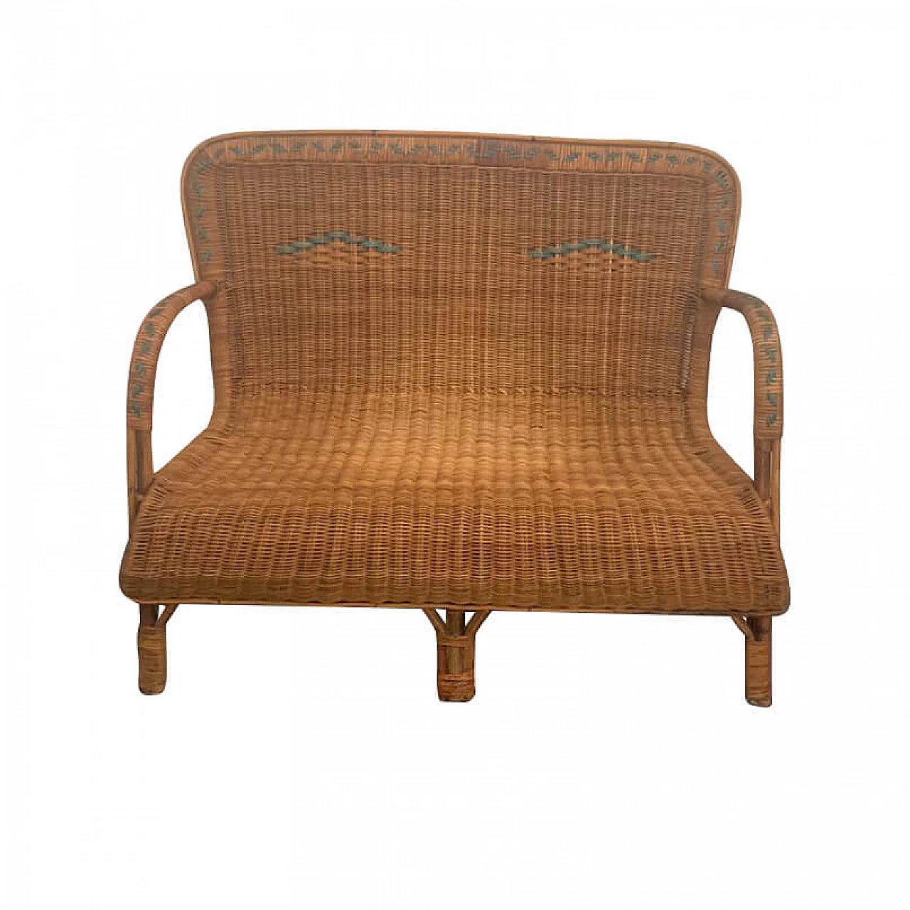 Bamboo and rattan 2 seater Sofa, Italy, 50s 1124240