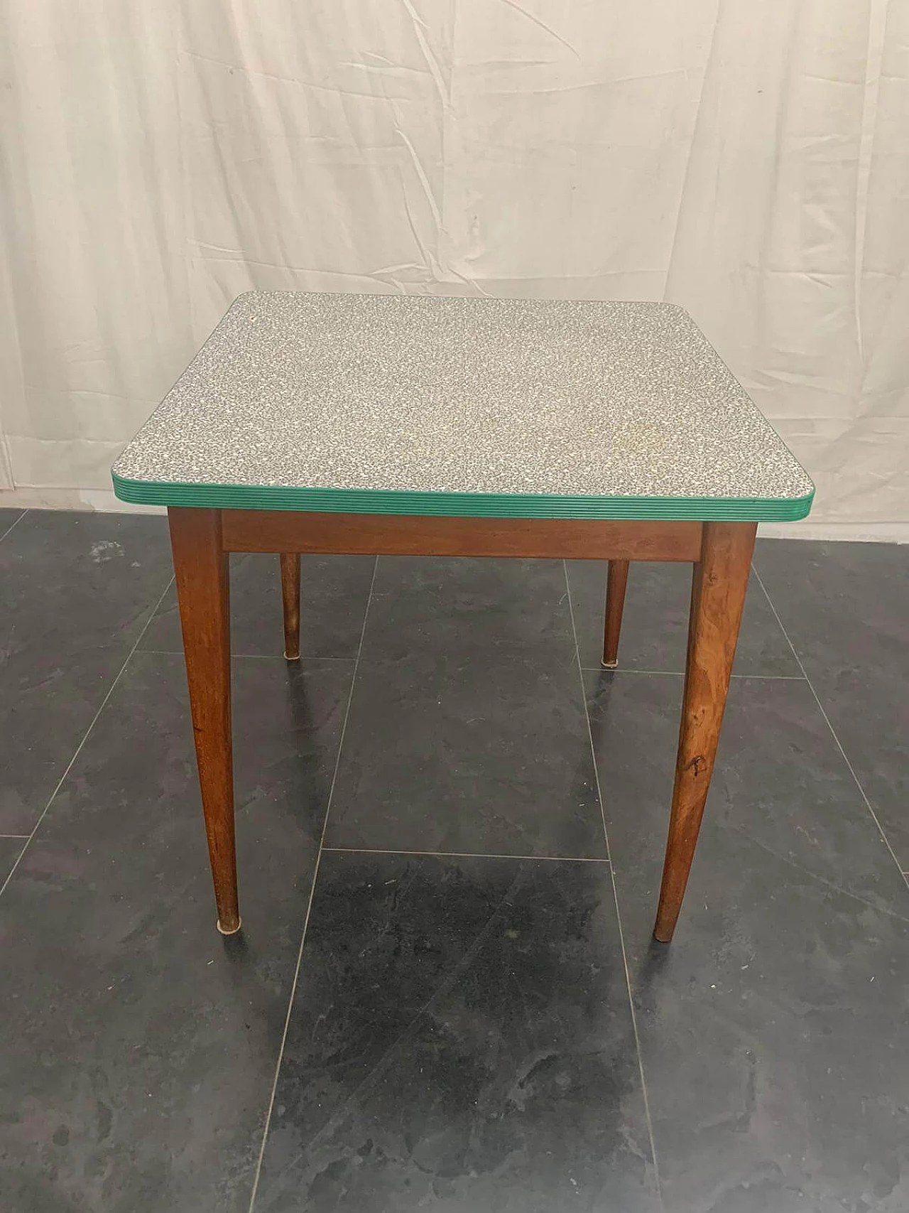 Cherry wood table with mosaic effect laminate top, 1950s 1124299