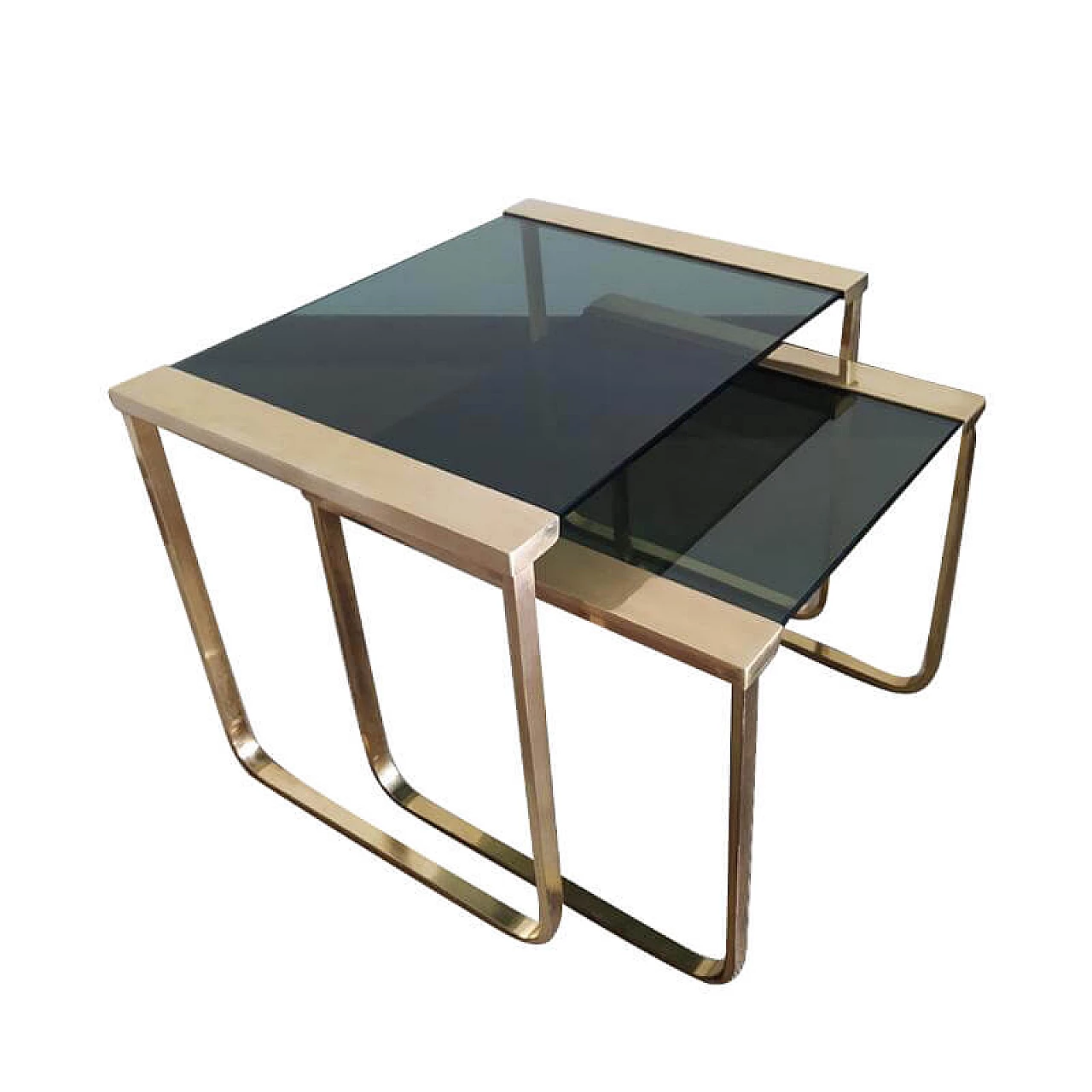 Pair of brass nest tables by Willy Rizzo, 70s 1124787