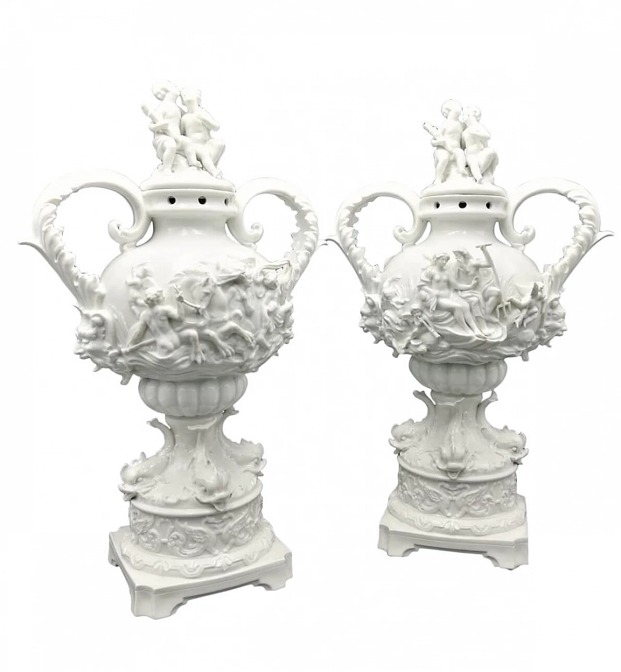 Pair of white porcelain vases, late 19th century 1125133