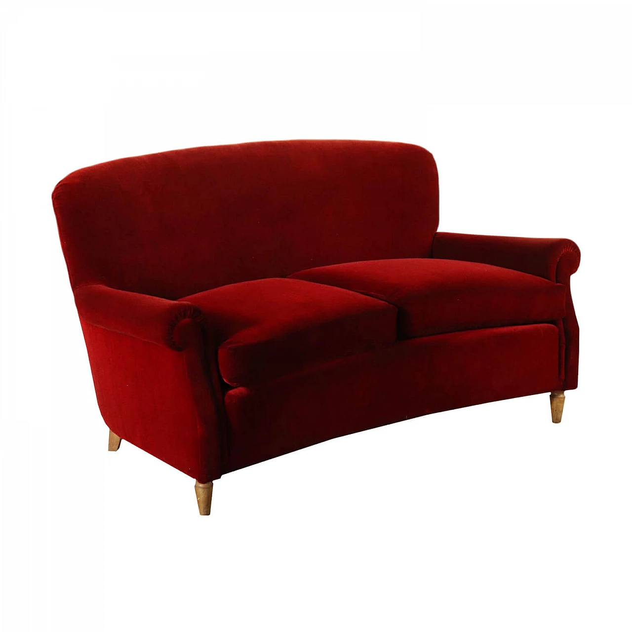 Red velvet sofa, 1940s 1125799