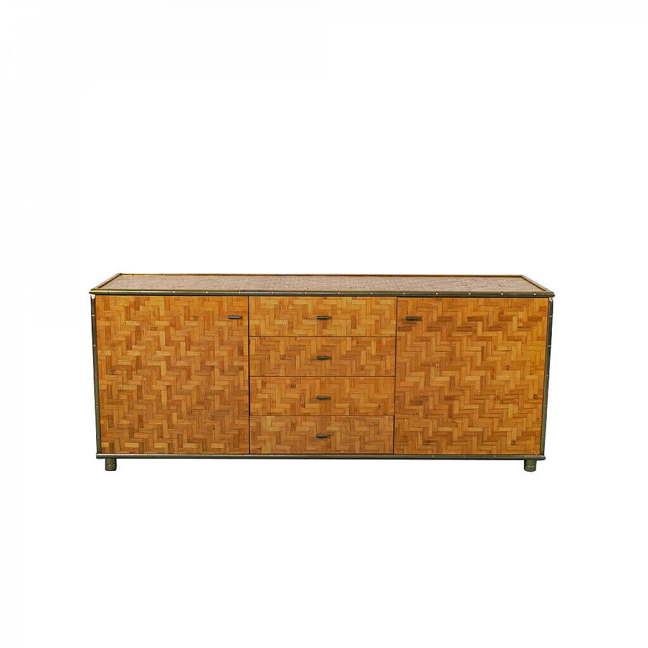 Bamboo and brass sideboard, 70's 1126087