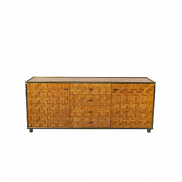 Bamboo and brass sideboard, 70's
