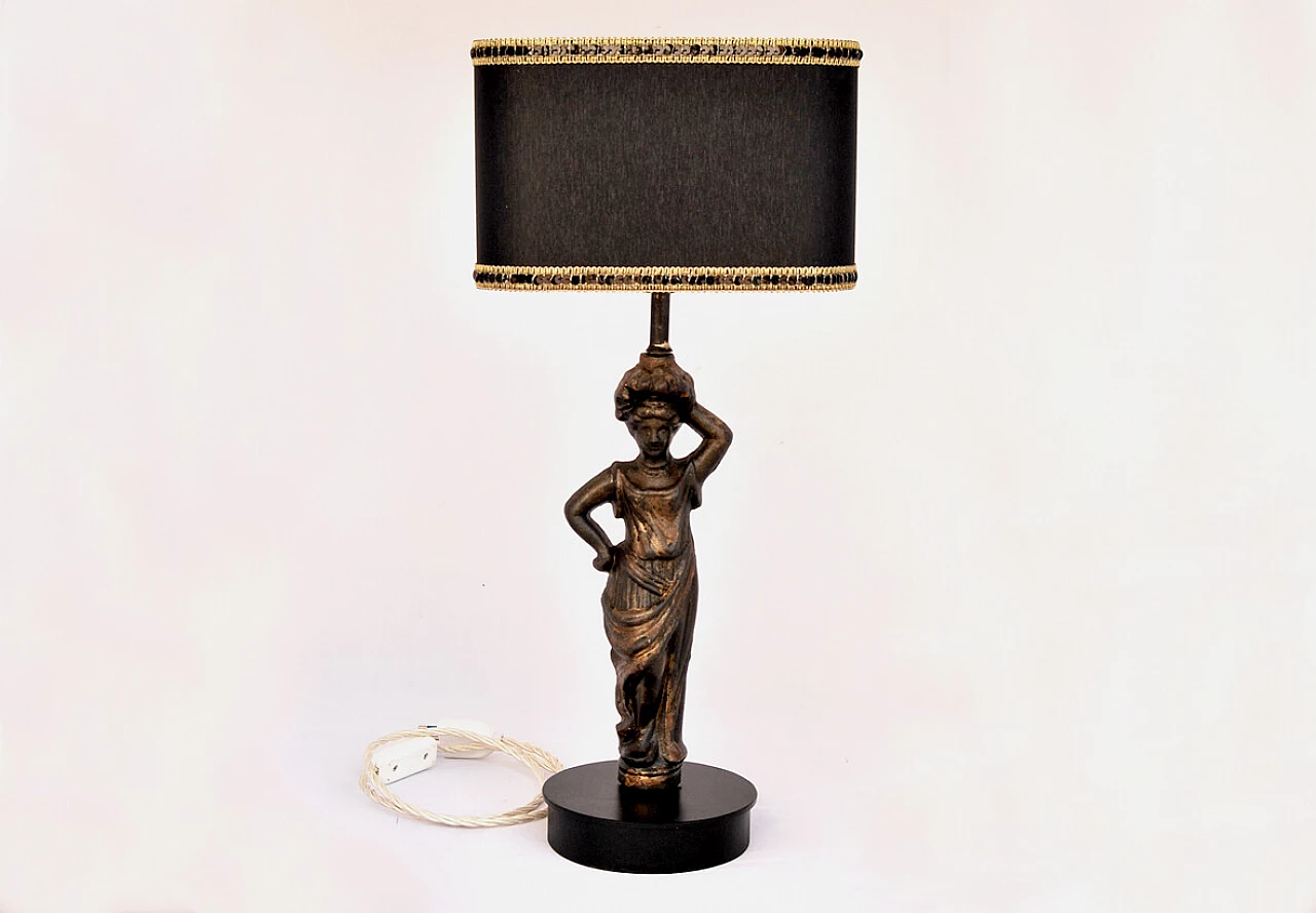 Pair of cast iron table lamps with caryatids, 2000s 1126197