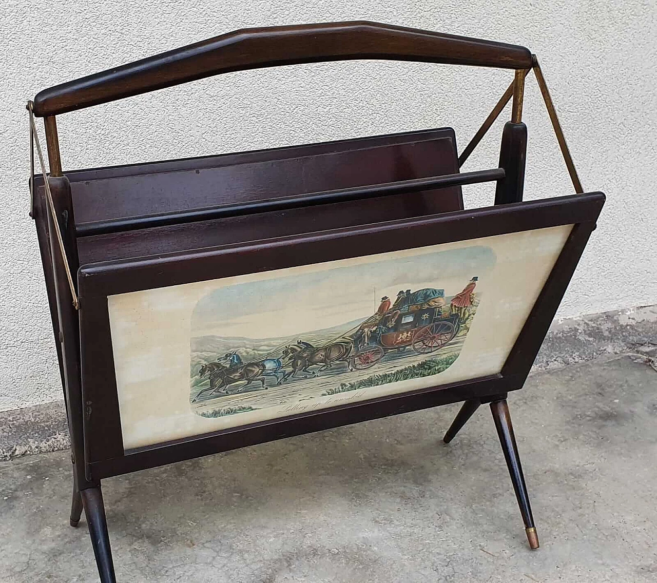 Magazine rack with print attributed to Ico Parisi, 1950s 1126247