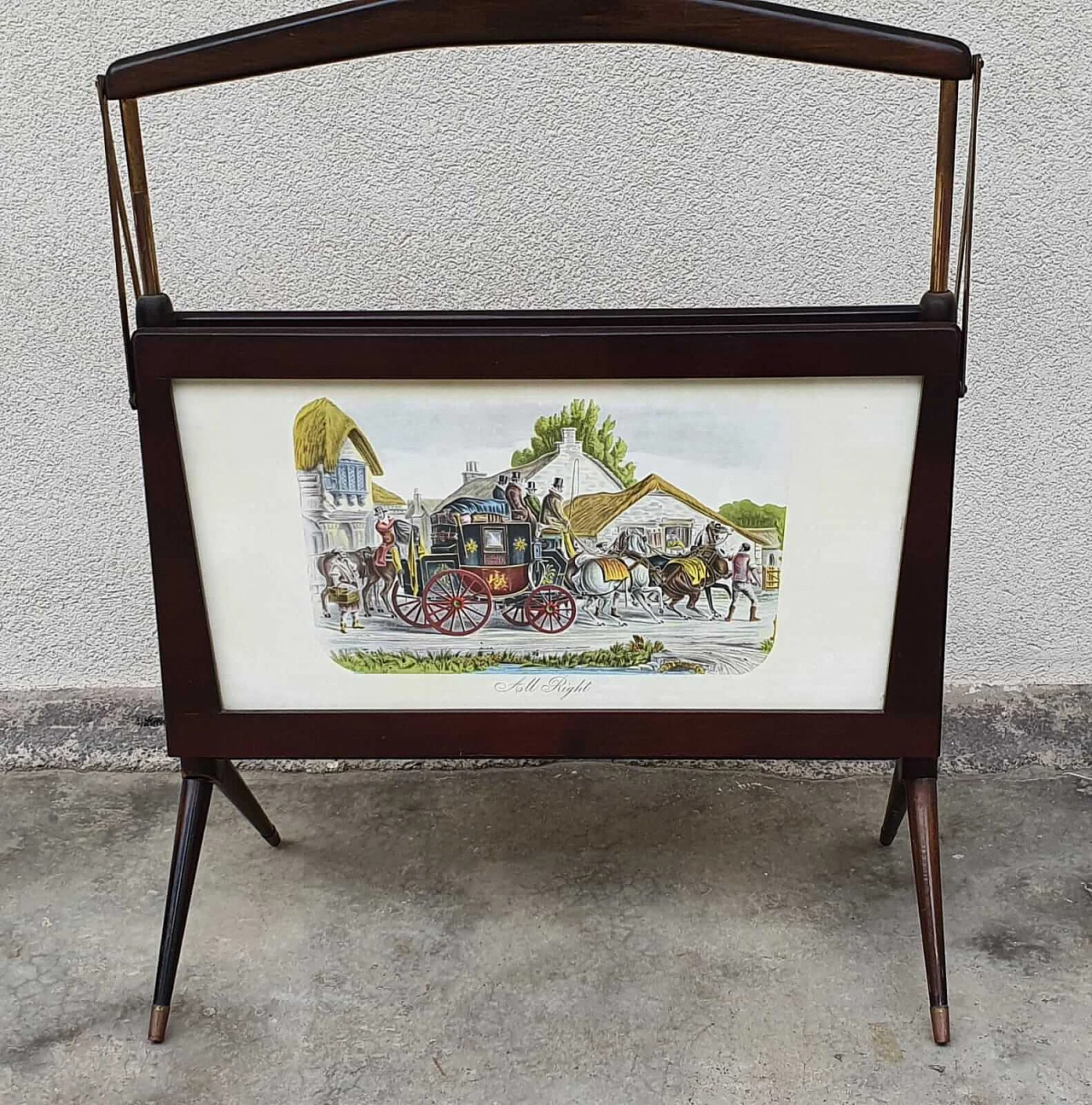 Magazine rack with print attributed to Ico Parisi, 1950s 1126249