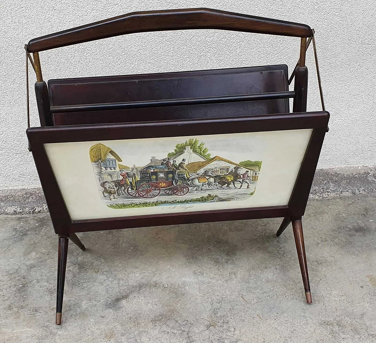 Magazine rack with print attributed to Ico Parisi, 1950s 1126250