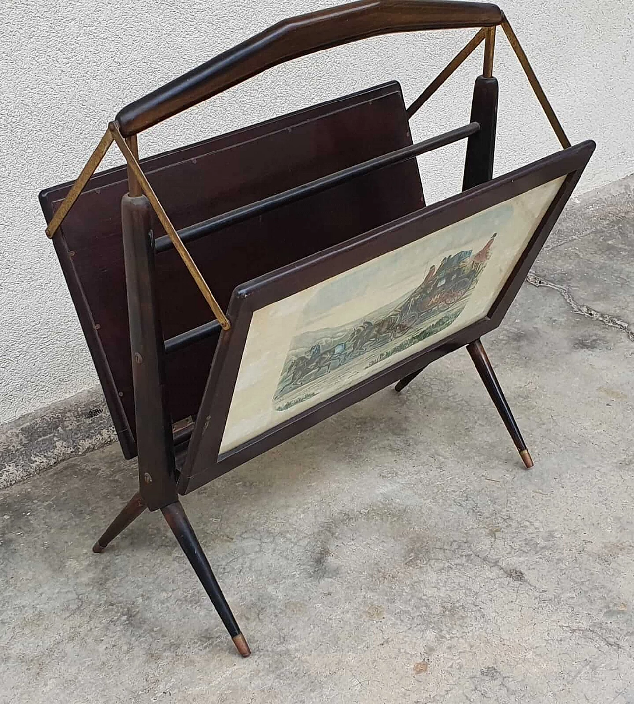 Magazine rack with print attributed to Ico Parisi, 1950s 1126251