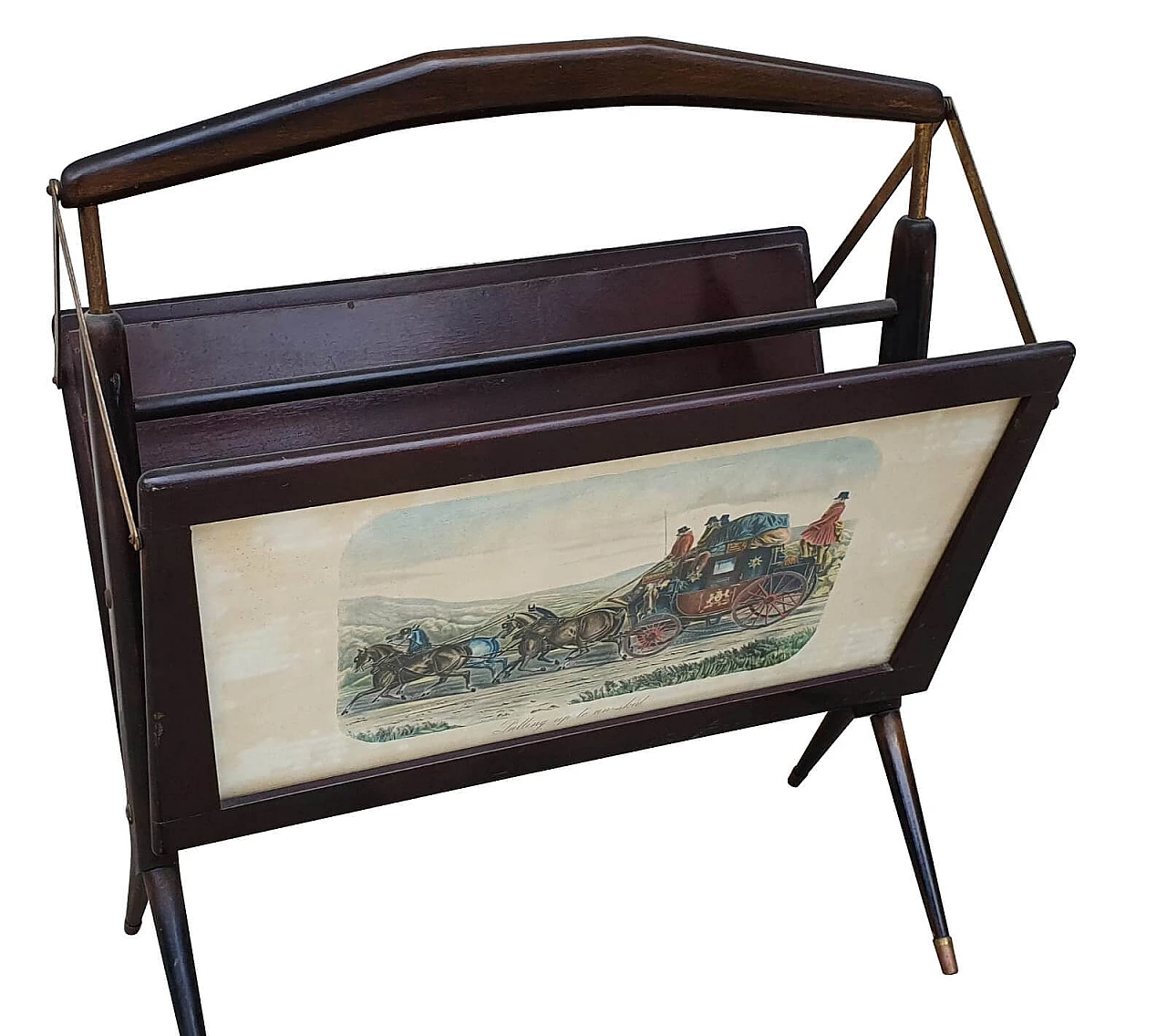 Magazine rack with print attributed to Ico Parisi, 1950s 1126632