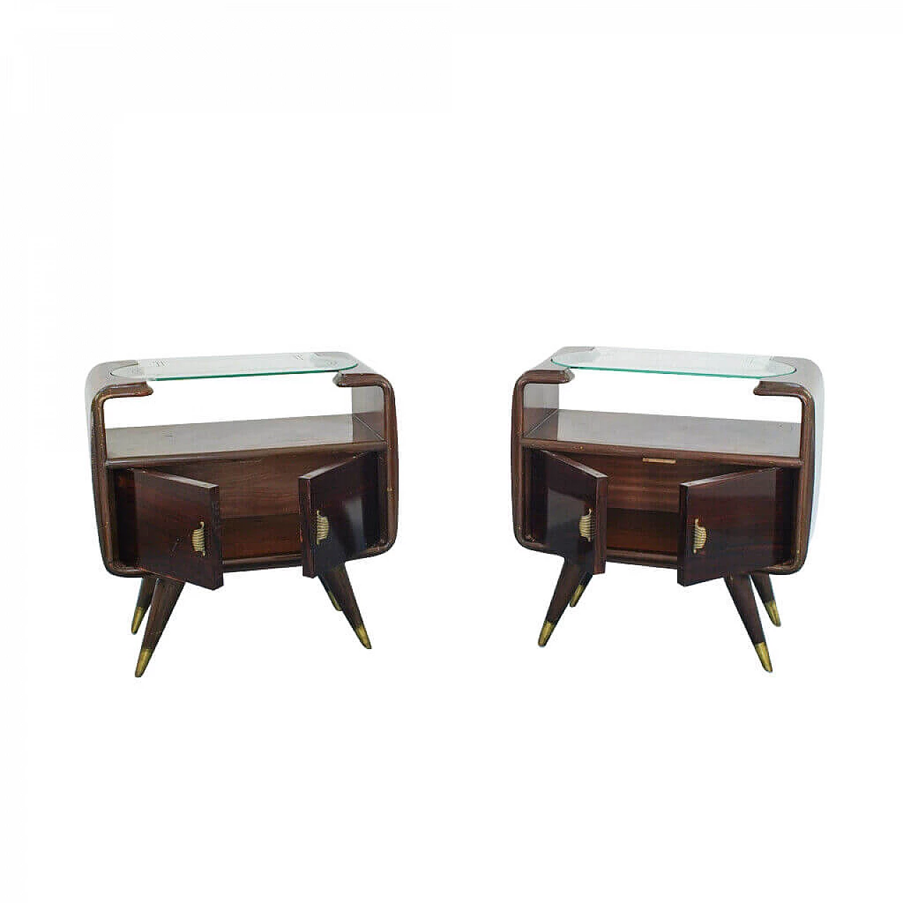 Pair of wooden nightstands Borsani, 1950s 1126756