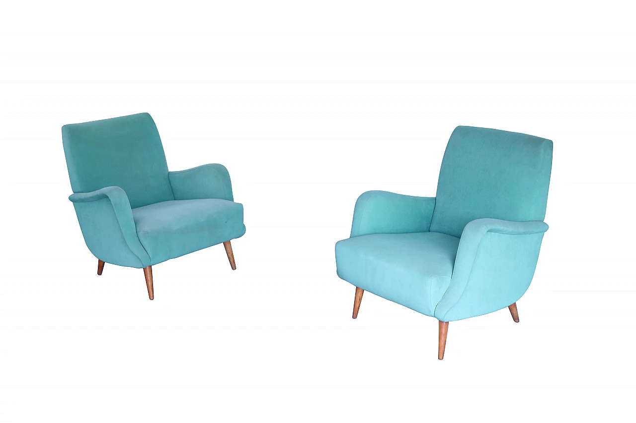 Pair of rare model 801 armchairs by Carlo De Carli for Cassina 1126893