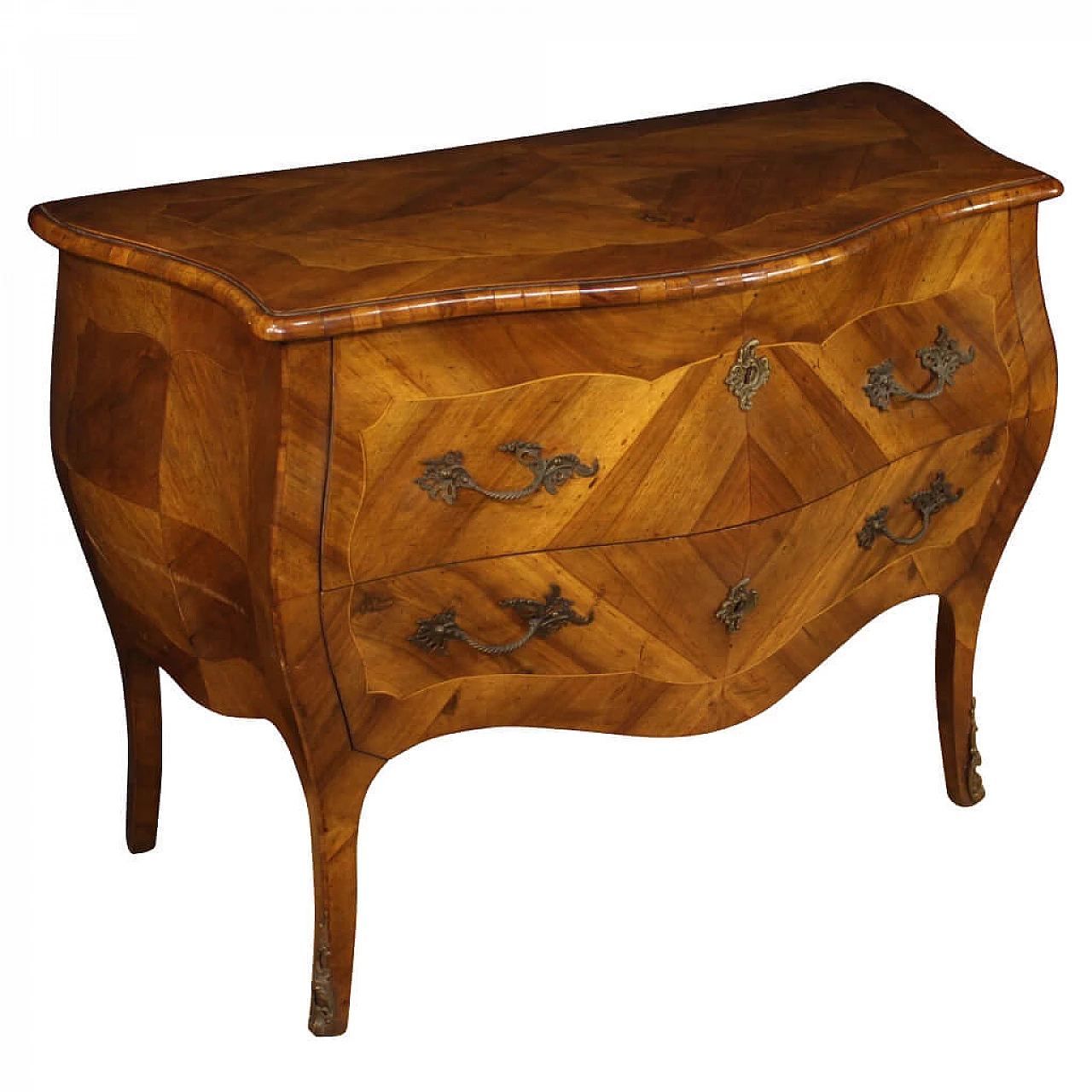 Comò italiano intarsiato in stile Luigi XV 1127976
