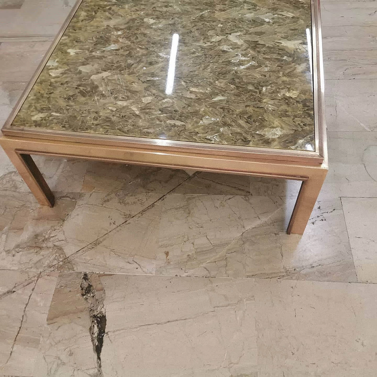 Coffee table in brass, Romeo Rega style 1129234