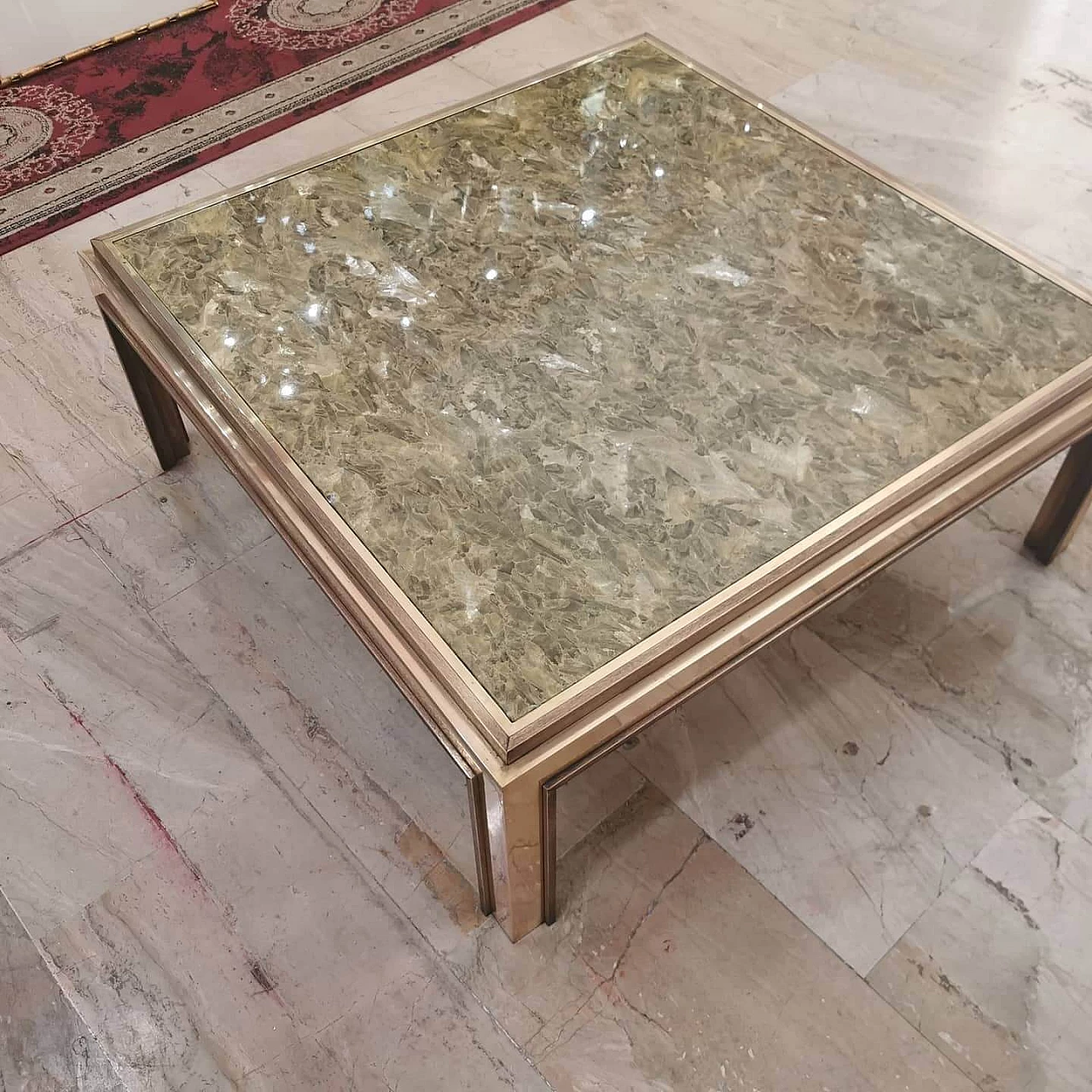 Coffee table in brass, Romeo Rega style 1129235