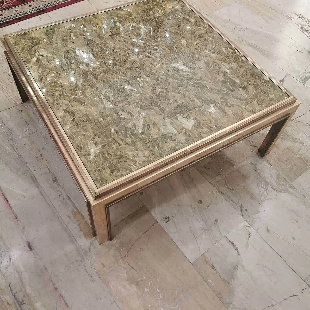 Coffee table in brass, Romeo Rega style 1129236