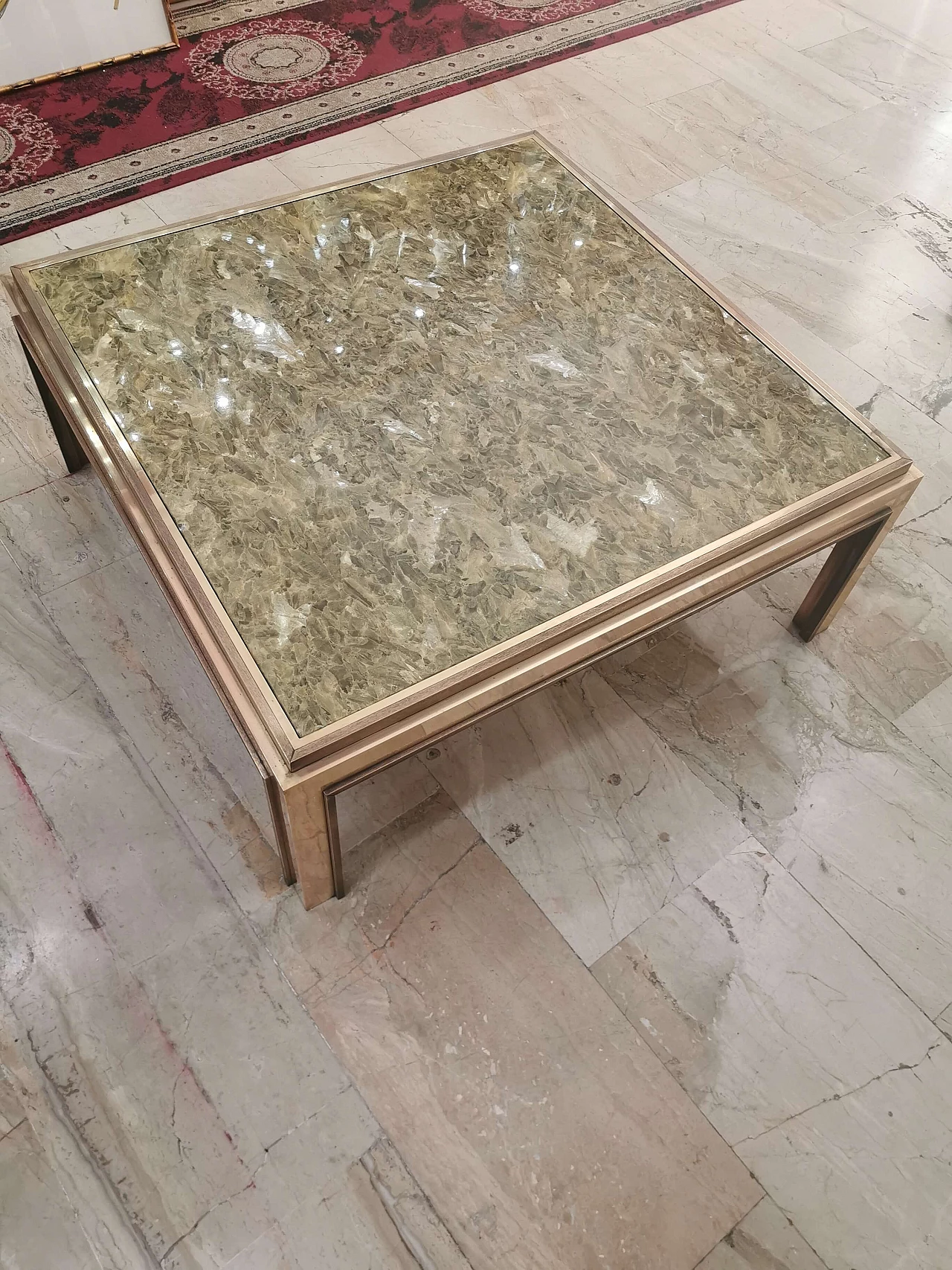 Coffee table in brass, Romeo Rega style 1129239