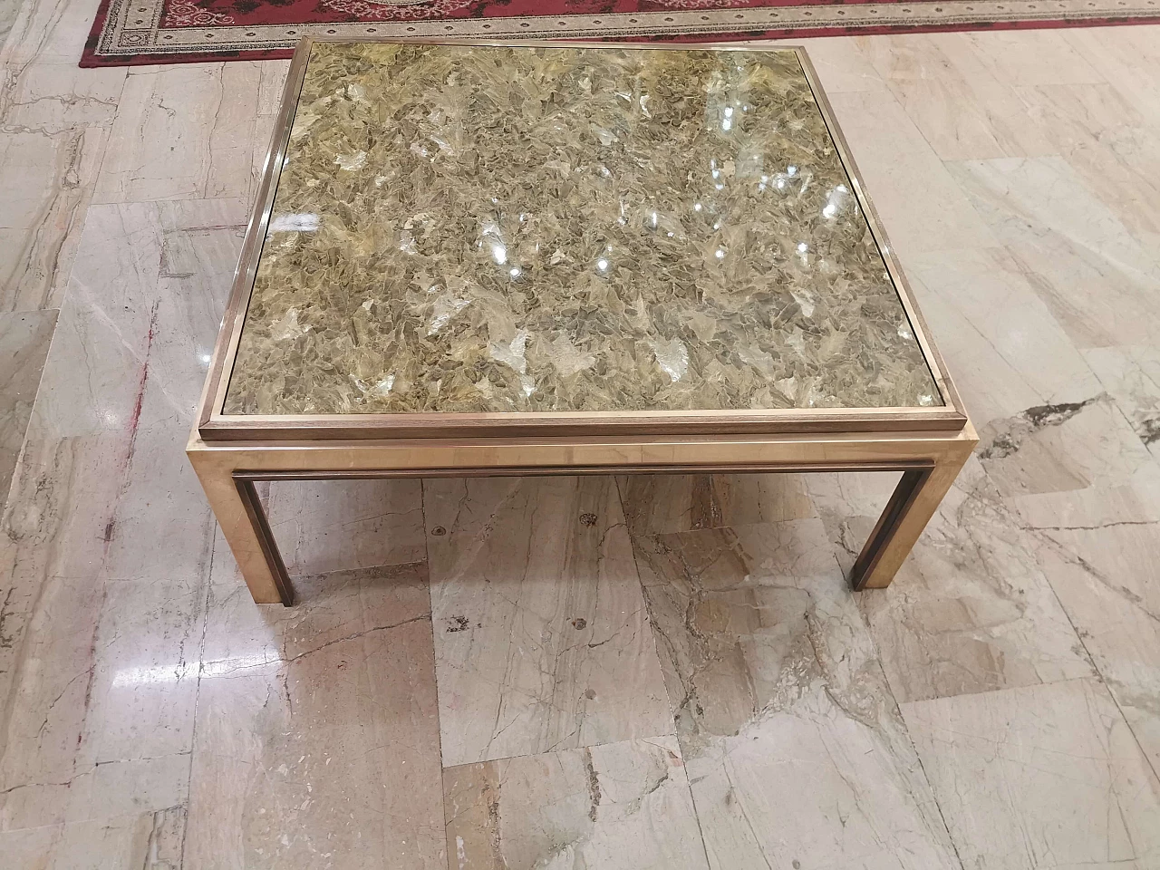 Coffee table in brass, Romeo Rega style 1129242
