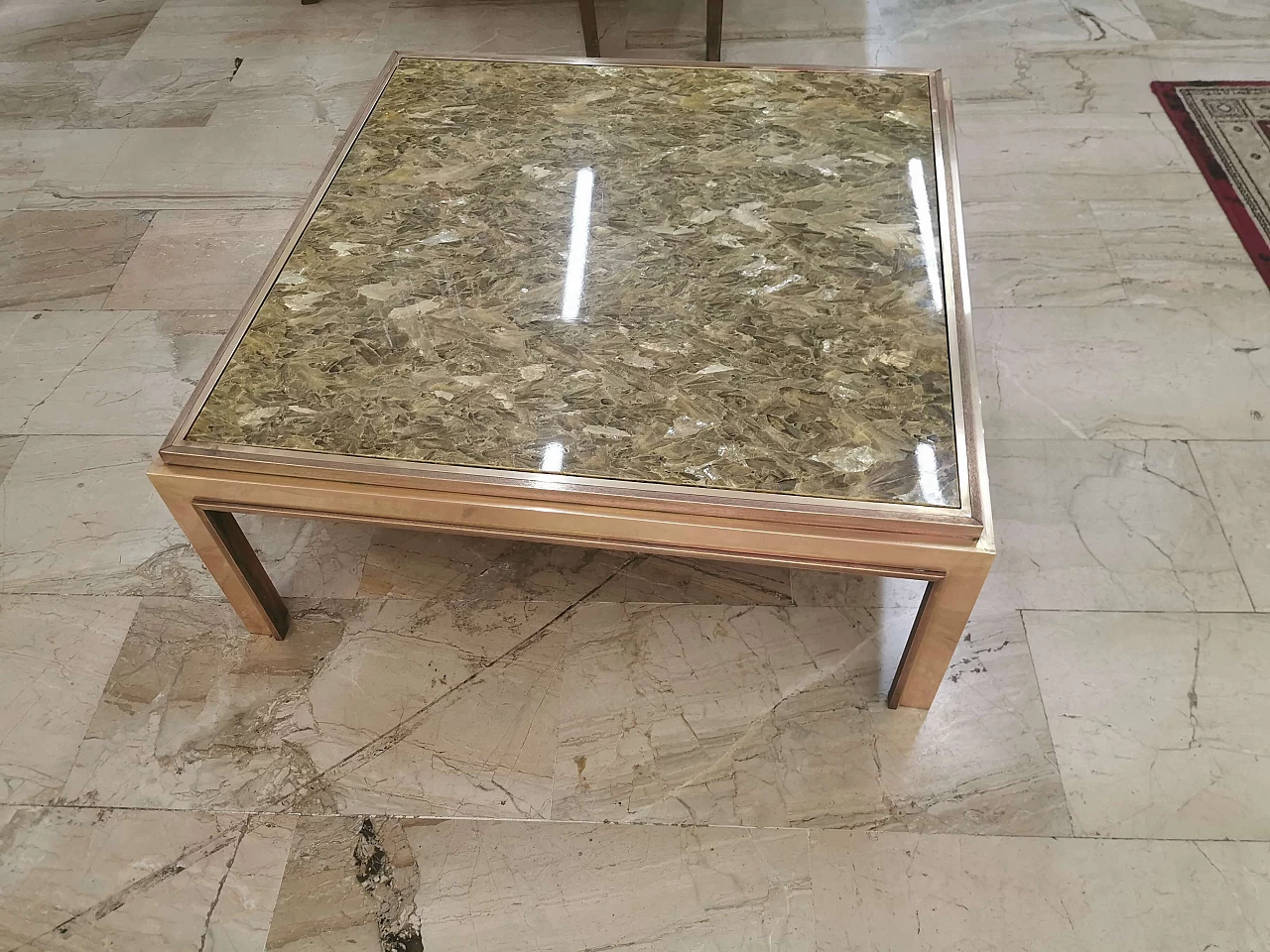 Coffee table in brass, Romeo Rega style 1129243