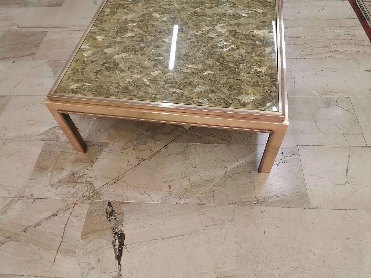 Coffee table in brass, Romeo Rega style 1129244
