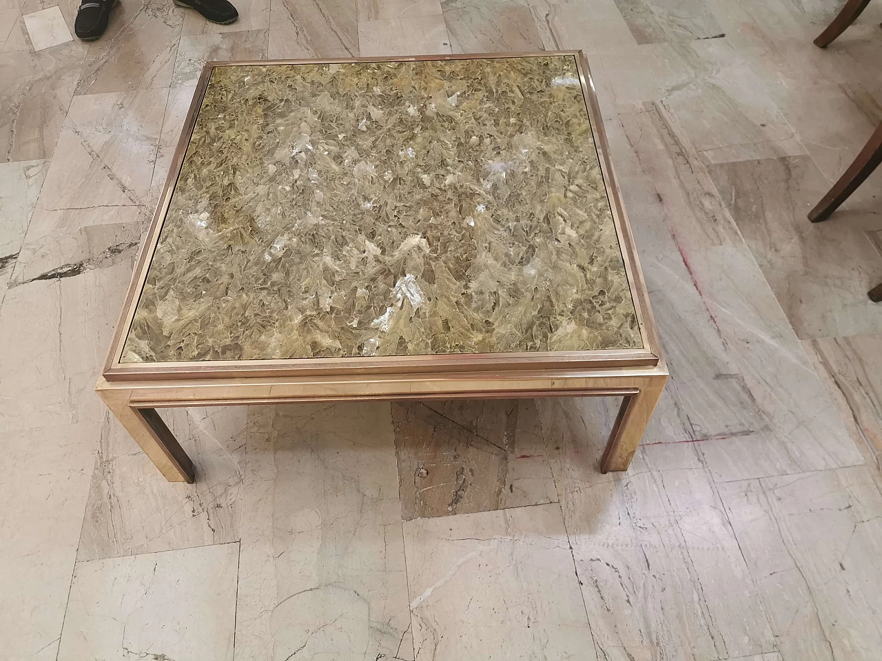 Coffee table in brass, Romeo Rega style 1129246
