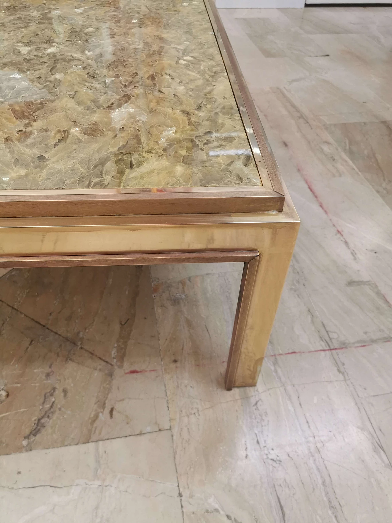 Coffee table in brass, Romeo Rega style 1129249